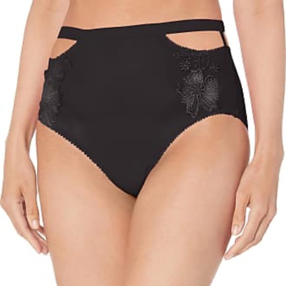 FREE PRESS RETRO HIGH WAIST CUTOUT SIDES PANTY BLACK SMALL NWOT